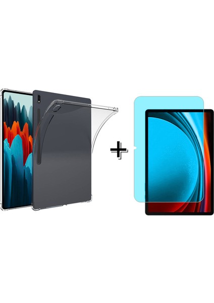 Samsung Galaxy Tab S9 Plus 12.4’’ Anti Shock Silikon Kılıf + Nano Ekran Koruma Filmi FC014