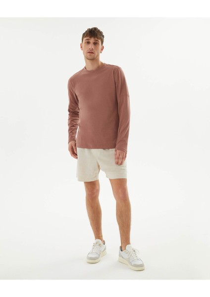 Erkek Gül Kurusu Pembe Uzun Kollu T-Shirt - Organik Pamuk, Çift Kat Omuz Paneli, Bisiklet Yaka, Nefes Alan İnce Katman modelleri