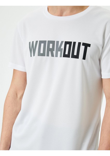 4SAM10020NK 000 Beyaz Erkek Polyester Jersey Kısa Kollu T-Shirt