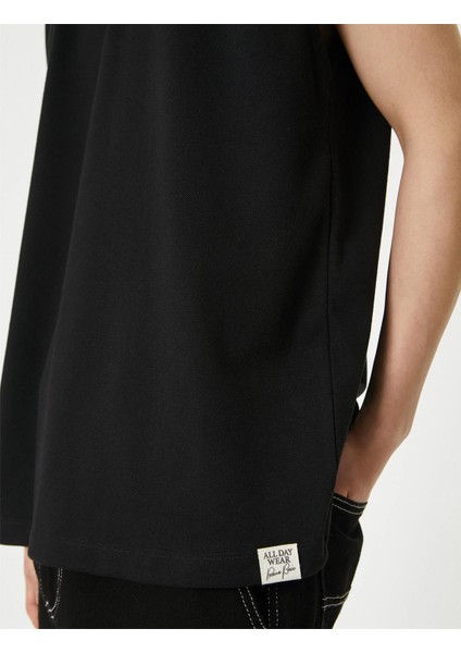 4SAM30005MK 999 Sıyah Erkek Pamuk Jersey Kolsuz T-Shırt modelleri