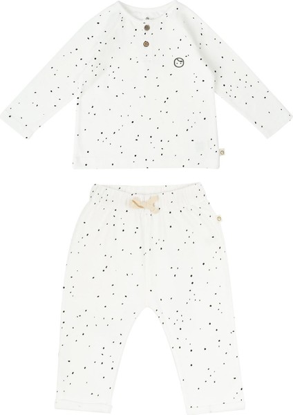 Bebek Pijama Takımı Cosmos Beyaz Organik Pamuk