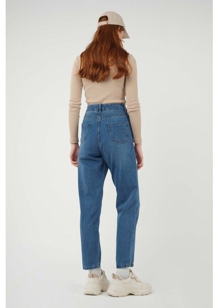 Mom Comfort Jean Orta Mavi