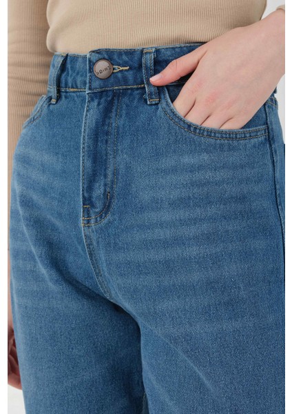 Mom Comfort Jean Orta Mavi
