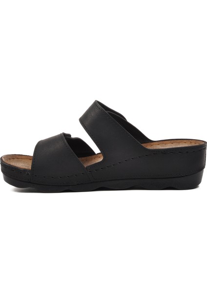 37-976 Siyah Kadın Çift Bantlı Terlik fiyatları