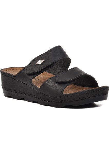 37-976 Siyah Kadın Çift Bantlı Terlik modelleri