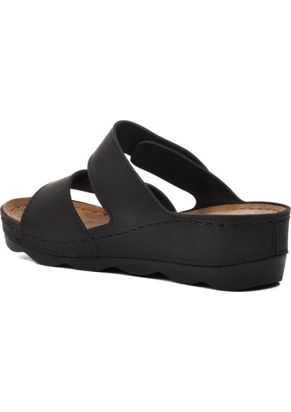 37-976 Siyah Kadın Çift Bantlı Terlik fırsatları