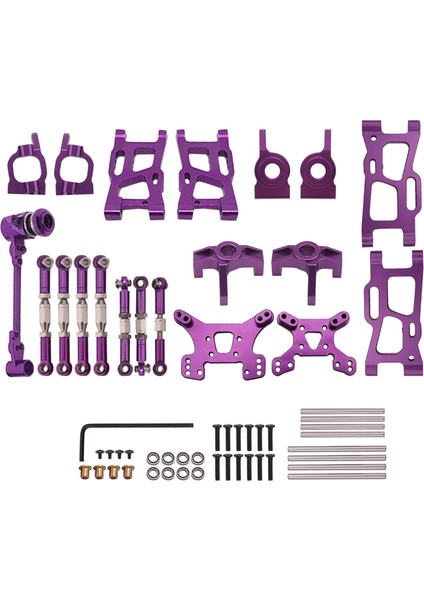 Metal Salıncak Kolu Direksiyon Kupası Şok Kulesi Yükseltme Aksesuarları Kiti Wltoys 144001 1/14 124019 1/12 Rc Araba Parçaları, Mor (Yurt Dışından) fiyatları