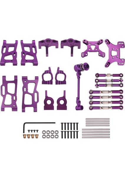 Metal Salıncak Kolu Direksiyon Kupası Şok Kulesi Yükseltme Aksesuarları Kiti Wltoys 144001 1/14 124019 1/12 Rc Araba Parçaları, Mor (Yurt Dışından) modelleri