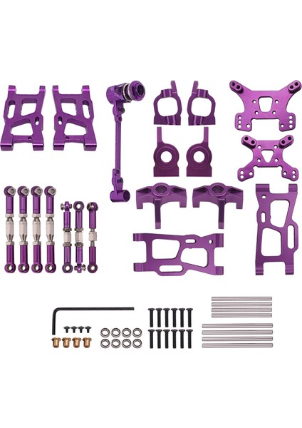 Metal Salıncak Kolu Direksiyon Kupası Şok Kulesi Yükseltme Aksesuarları Kiti Wltoys 144001 1/14 124019 1/12 Rc Araba Parçaları, Mor (Yurt Dışından) fırsatları