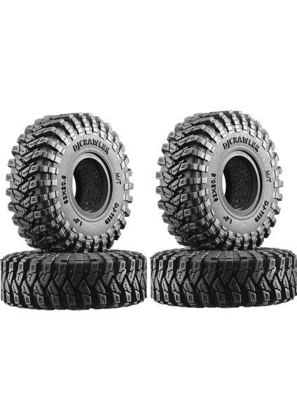 4 Adet 62MM 1.0 Inç Süper Yumuşak Kauçuk Jant Lastik Lastik 1/18 1/24 Rc Araba Eksenel SCX24 AX24 Traxxas TRX4M Fms FCX24 (Yurt Dışından)