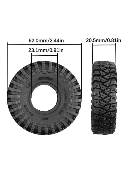 4 Adet 62MM 1.0 Inç Süper Yumuşak Kauçuk Jant Lastik Lastik 1/18 1/24 Rc Araba Eksenel SCX24 AX24 Traxxas TRX4M Fms FCX24 (Yurt Dışından) fiyatları
