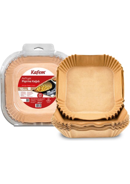 Airfryer Pişirme Kağıdı Kare 16CM 25 Li x 20 Paket (Koli)