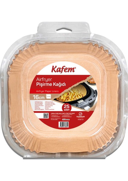 Airfryer Pişirme Kağıdı Kare 16CM 25 Li x 20 Paket (Koli)