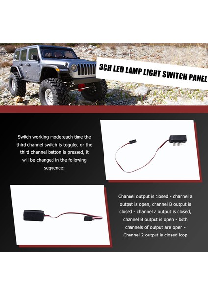 1 Ila 8 Rc Araba 3 Kanal Ch3 3ch LED Lamba Işığı Anahtarı Paneli Sistemi Rc Model Araba Için Eksenel SCX10 Traxxas Trx4 Hsp Tamıya (Yurt Dışından)