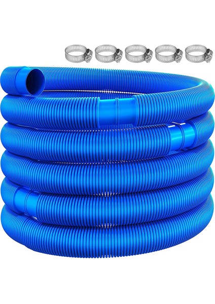 6.3m Yüzme Havuzu Hortum Çapı 32 mm Hortum Kelepçesi Ile, Yüzme Yedek Boru Havuz Temizleyici Aracı, Mavi (Yurt Dışından)