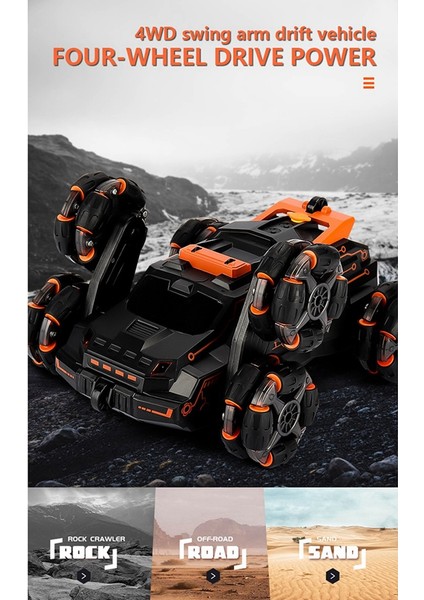 4WD Rc Araba Oyuncak Hareket Algılama Büküm Dublör Drift Araba Radyo Uzaktan Kumandalı Arabalar Rc Oyuncaklar Çocuklar Yetişkinler Için-Turuncu (Yurt Dışından) fırsatları