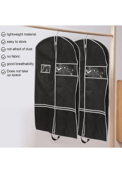 Seyahat Için Takım Elbise Çantası, Erkekler Için Takım Elbise Taşıyıcı 2 Örgü Cepli ve Seyahat Dolabı Için 1 Pvc Cepli Nefes Alabilen Giysi Çantası (Yurt Dışından)
