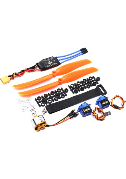A2212 1400KV Fırçasız Motor 30A Esc XT60 Fiş SG90 9g Mini Servo 8060 Pervane Rc Sabit Kanatlı Uçak Helikopter (Yurt Dışından)