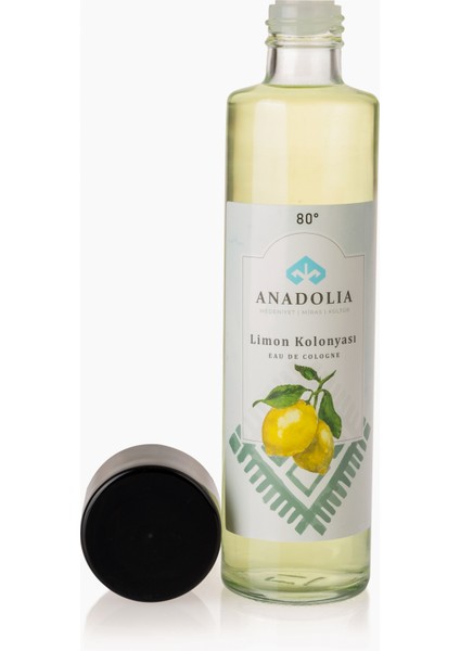 Limon Kokulu 80° Cam Şişe Kolonya 180 ml