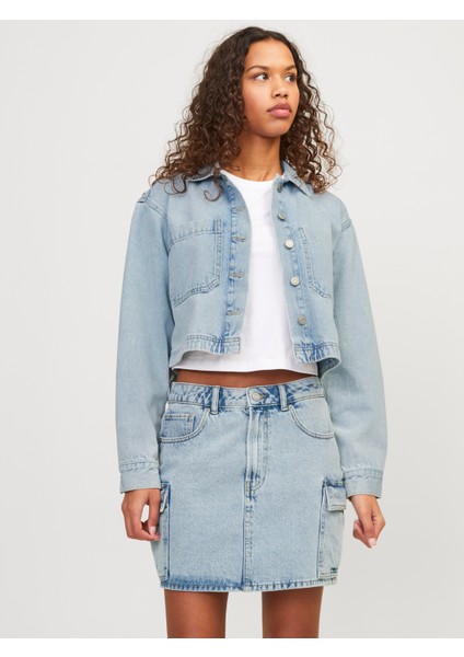 Kadin Cep Detayli Denim Gömlek - Kayla