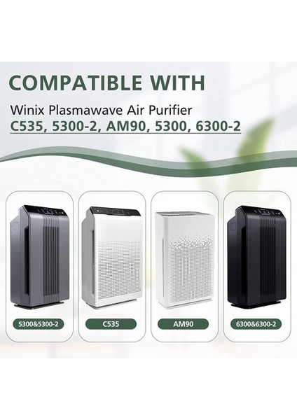 115115 Winix Plasmawave C535, 5300-2, 6300-2, 5300, 6300, P300, AM90, 9000, 5000, 5000B, C909 Için Yedek Filtreler (Yurt Dışından) modelleri