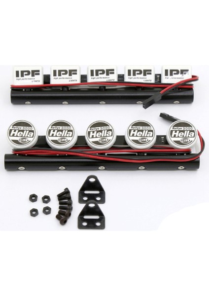 Rc Araba Çatı 5 Işık Arama Işıkları Yuvarlak Parlak LED Lamba 1/10 Rc Paletli Traxxas Trx4 Eksenel SCX10 Off-Road Parçaları, A (Yurt Dışından) modelleri