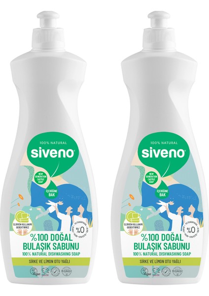 %100 Doğal Bulaşık Sabunu Bitkisel Elde Bulaşık Sabunu Nemlendirici Vegan 500 ml X 2 Adet