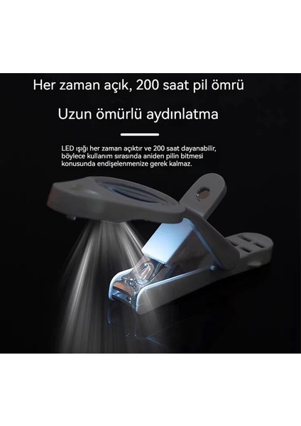 Çok Fonksiyonlu Büyüteçli, LED Işıklı, Dönebilen Tırnak Makası (Yurt Dışından)