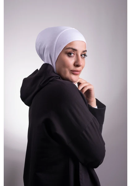 Hürrem Bone Beyaz Pratik Hazır Geçmeli Bone Viskon Kumaş Hijab Spor 2106_42