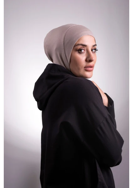 Hürrem Bone Bej Pratik Hazır Geçmeli Bone Viskon Kumaş Hijab Spor 2106_12