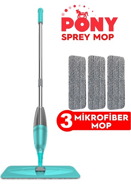 Sprey Mop 3 Mikrofiber Mop Set Yeşil Temizlik Seti