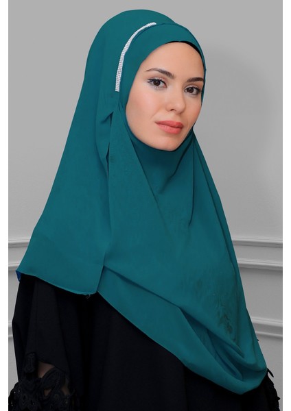 P. Mavisi Pratik Hazır Geçmeli Malezya Şal Şifon Taşlı 1850_17