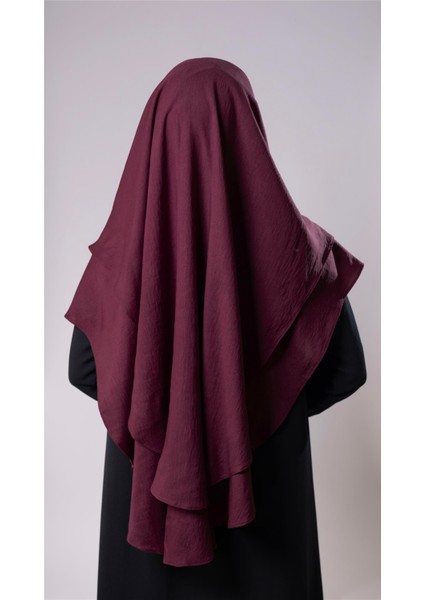 Bordo Pratik Hazır Geçmeli Tesettür Eşarp Pamuk Caz Kumaş Çift Katlı Düz Hijab 2303_16 indirimleri