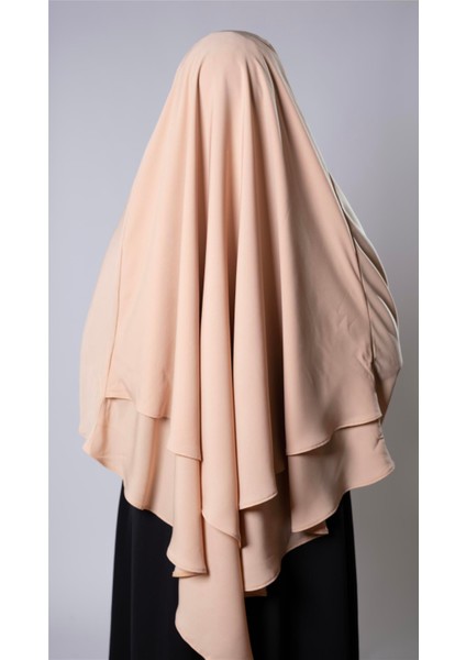Sütlü Kahve Pratik Hazır Geçmeli Tesettür Eşarp Medine Ipeği Bağcıklı Çift Katlı Sufle Hijab 2302_26