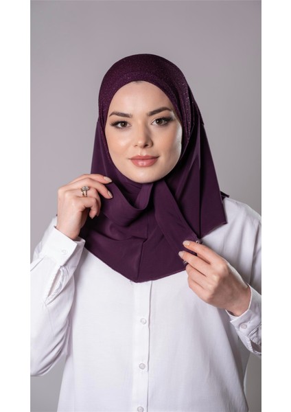 Mürdüm Pratik Hazır Geçmeli Tesettür Eşarp Sandy Kumaş Arkadan Çıtçıtlı 2206_07
