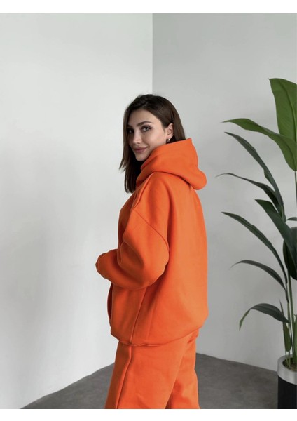 Kadın 3 Iplik Şardonlu Oversize Eşofman Takımı
