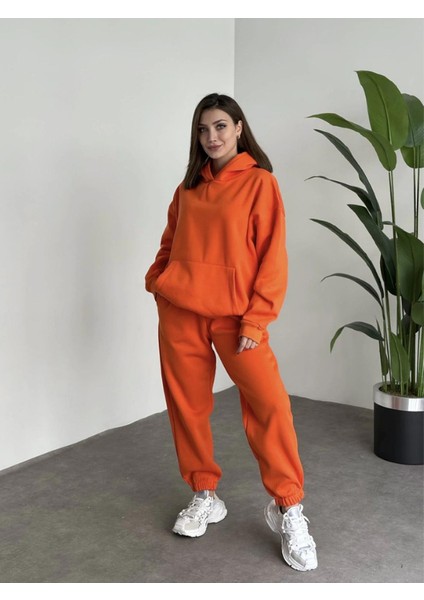 Kadın 3 Iplik Şardonlu Oversize Eşofman Takımı