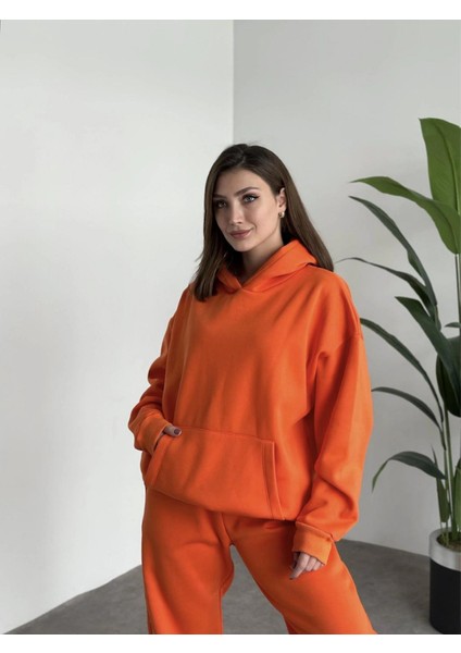 Kadın 3 Iplik Şardonlu Oversize Eşofman Takımı
