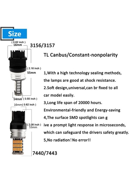 T20 Çift Duy Kırmızı Oto LED Ampul 45 LED