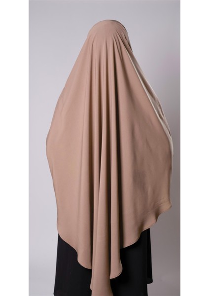 Koyu Bej Pratik Hazır Geçmeli Tesettür Eşarp Medine Ipeği Bağcıklı Sufle Hijab 2301_44