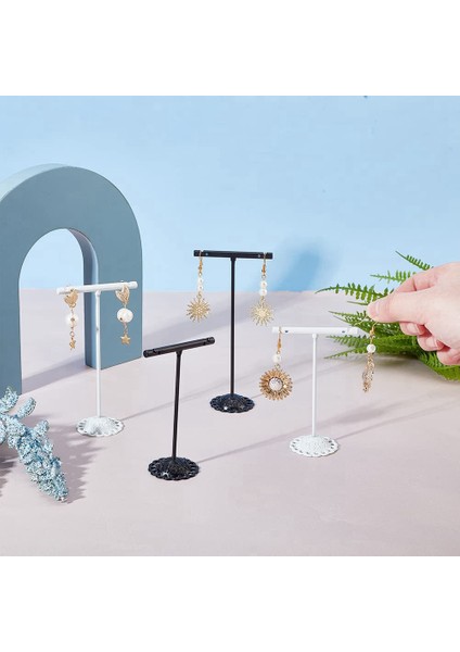 6 Adet Metal T Bar Küpe Ekran T Şekli Standı Jewlery Vitrin Organizatör Vitrin Takı Için Sergi Vitrin (Yurt Dışından)