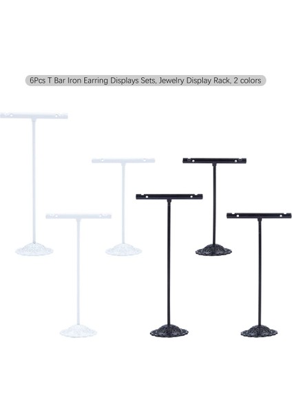 6 Adet Metal T Bar Küpe Ekran T Şekli Standı Jewlery Vitrin Organizatör Vitrin Takı Için Sergi Vitrin (Yurt Dışından)