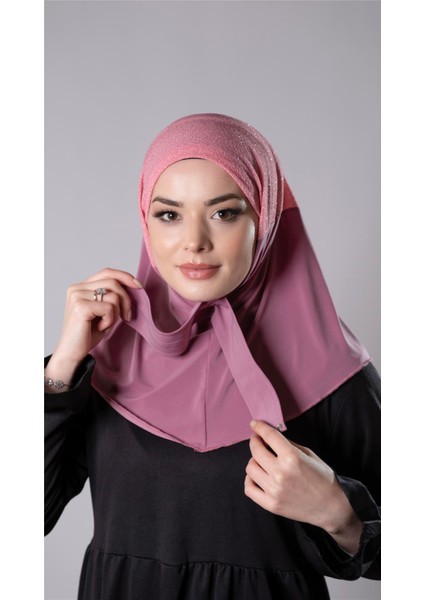 Gül Kurusu Pratik Hazır Geçmeli Tesettür Eşarp Sandy Kumaş Arkadan Çıtçıtlı 2206_18