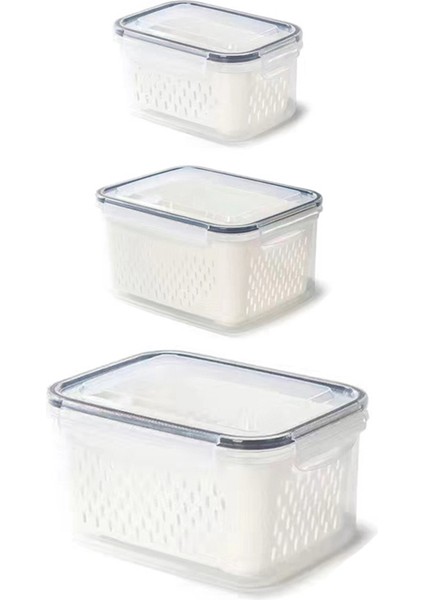 Gıda Sınıfı Saklama Kutusu Kalınlaşmış Mühürlü Saklama Kutusu Mutfak Malzemeleri Çift Katmanlı Drenaj Saklama Kutusu (Yurt Dışından)