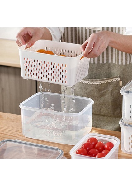 Gıda Sınıfı Saklama Kutusu Kalınlaşmış Mühürlü Saklama Kutusu Mutfak Malzemeleri Çift Katmanlı Drenaj Saklama Kutusu (Yurt Dışından) fırsatları