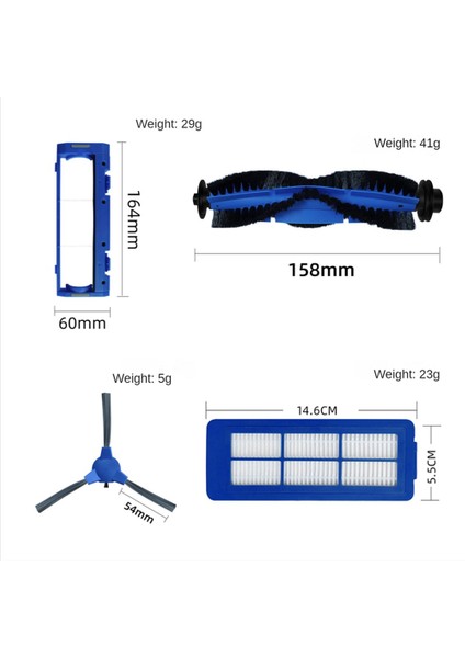 Gui Xulian Hepa Filtre Ana Fırça Robovac 11SMAX 15C Max G30 30C Max Elektrikli Robot Temizleyici Yedek Yedek Parça (Yurt Dışından) modelleri