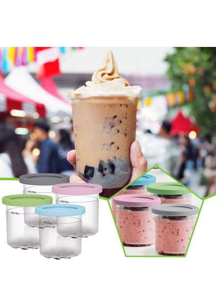 Gui Xulian Dondurma Pint Kupası, Ninja Creami Pints NC301 NC300 NC299AMZ Serisi Dondurma Makinesi Için Kapaklı Dondurma Kapları (Yurt Dışından)