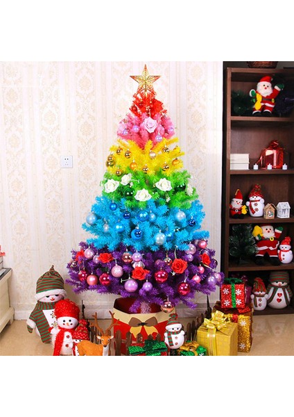 [gui Xulian] 2x Gökkuşağı Renkli Noel Ağacı Festivali Dekorasyon Noel Ağacı Ev Dekorasyon Süsler Oturma Odası (Yurt Dışından)