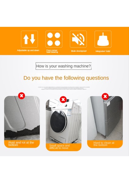Gui Xulian 4 Adet Anti Titreşim Pedleri Rulo Çamaşır Makinesi Ayak Mat Anti-Gürültü Azaltıcı Destek Standı-Şampanya (Yurt Dışından) fırsatları