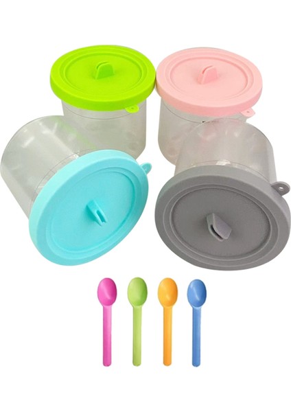 Gui Xulian Ninja XSKPLID2CD-A Için Ninja NC299AMZ ve NC300S Serisi Creami Dondurma Makineleri Için Kapaklı 4 Adet Dondurma Pintleri (Yurt Dışından) indirimleri
